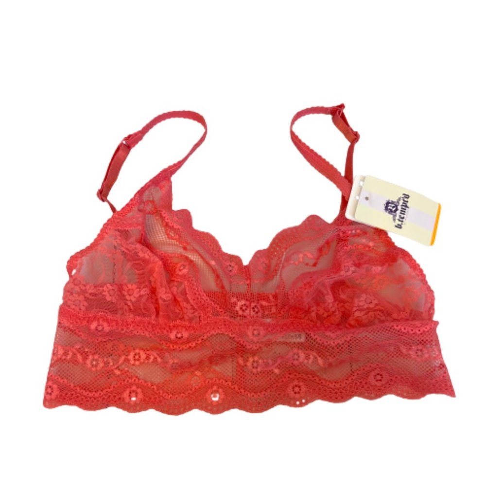 B-Temptd by Wacoal Coral Pink Lace Bralette Adjustable Straps NEW Size Small NWT